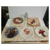 (5) Norman Rockwell Dated Christmas Plates