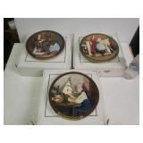 (3) Norman Rockwell Gallery Plates W/ Boxes