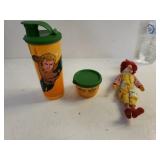 Vintage Ronald Mcdonald. Tumbler And Snack Bowl
