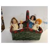 Vintage Baby Dolls And Basket