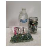 Jar & Bag Of Marbles