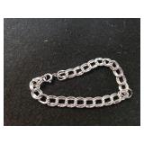 Ladies Silver Chain Link Bracelet - Marked