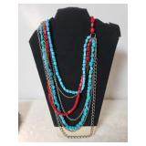 Ladies Multi-strand Natural Stone Necklace