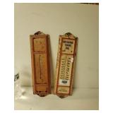 2 Vintage Bayshore Metal Thermometers