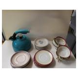 Tea Kettle And Misc Dishes