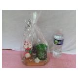 Owl & Christmas Candle on Pedestal