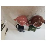Hall Pottery Tea Pots, Butter Dish