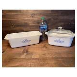 Vintage Corning Ware Loaf Pan & Covered Dish