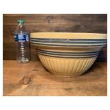 Vintage Yellow Ware Blue Banded Mixing/Serving