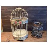 Decorative Birdhouse & Candle Holder