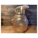 Dugan Marigold Carnival Glass Vineyard Pitcher