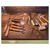 Large Lot of Vintage Kitchen Utensils & Crab