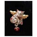 Cat Angel Pin - Marked AJMC