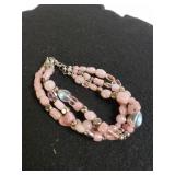 Handmade Rose Quartz & Pink Glass Beaded