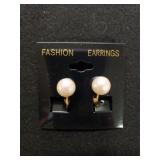 Ladies Clip-on Faux Pearl Earrings