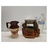 (2) McCoy Pieces - Wishing Well Planter & Creamer