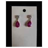 Ladies Fancy Silver Earrings - Marked CWE CZ 925