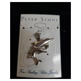 Peter Stone Silver Double Dolphin Pendant -