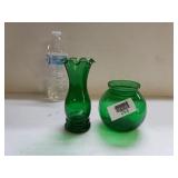 Green Glass Vases