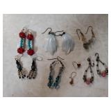 (7) Pair Ladies Wire Beaded Earrings