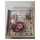 Sculptured Flower Earrings & Pin Set By Michele