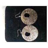 Ladies Large Moon Wire Earrings - Marked 925