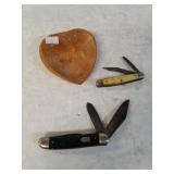 Wooden Trinket Tray & (2) Folding Pockets