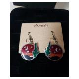 Ladies Amati Desert Sunset Dangle Wire Earrings