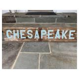 Chesapeake Hand Painted Sign on Antique Barnwood