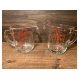 Two 1 Cup Pyrex Measuring Cups