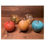 Marble Apples & Glass Paperweights
