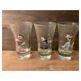 Disney Shot Glasses Donald Duck, Goofy, & Pluto