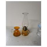 Vintage Oil Lamp And Vase