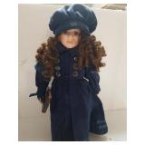Blue Dress Porcelain Doll