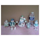 5 Snowmen Figures