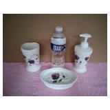 3 Piece Bathroom Set - Cup, Soap Dish & Soap Pump