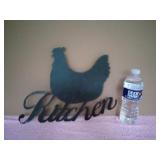 Metal Chicken Kitchen Sign