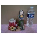 Fall Decor - Indian with Pumpkin & Tealight on