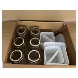 6  Ball Mason Jars & Plastic Containers With Lids