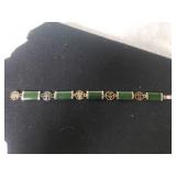 Ladies Gold Plated Jade Bracelet