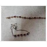 (2) Ladies Bracelets W/red Stones
