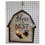Bless This Nest Metal Rooster ?? Sign