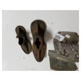 Cast Iron Cobbler Shoe Forms & Pewter Like Farm