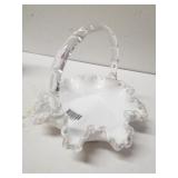 Fenton Glass Silver Milk Basket