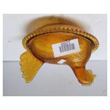 Amber Colored Glass Nesting Hen