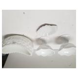 Heavy Milk Glass Dish, Candle Holders