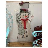 Outdoor Metal Snowman Ground Stake Decoration -