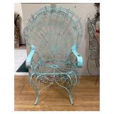 Vintage Metal Peacock Chair - seat damage