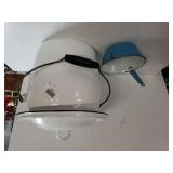 Enamelware Bucket With Lid, Blue Colander
