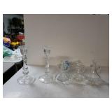 Oil And Vinegar Bottles, And Candle Holder